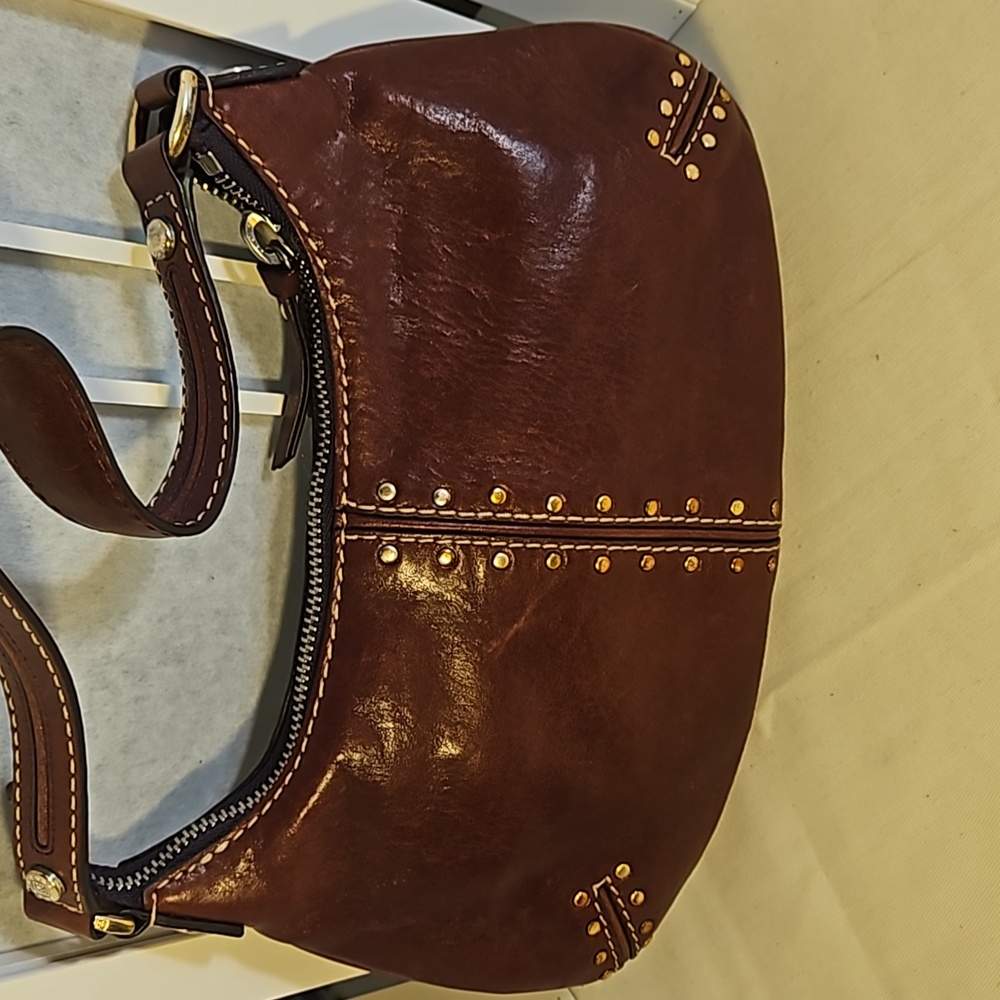Vintage Michael Kors Maroon Leather Purse - Picture 2 of 5